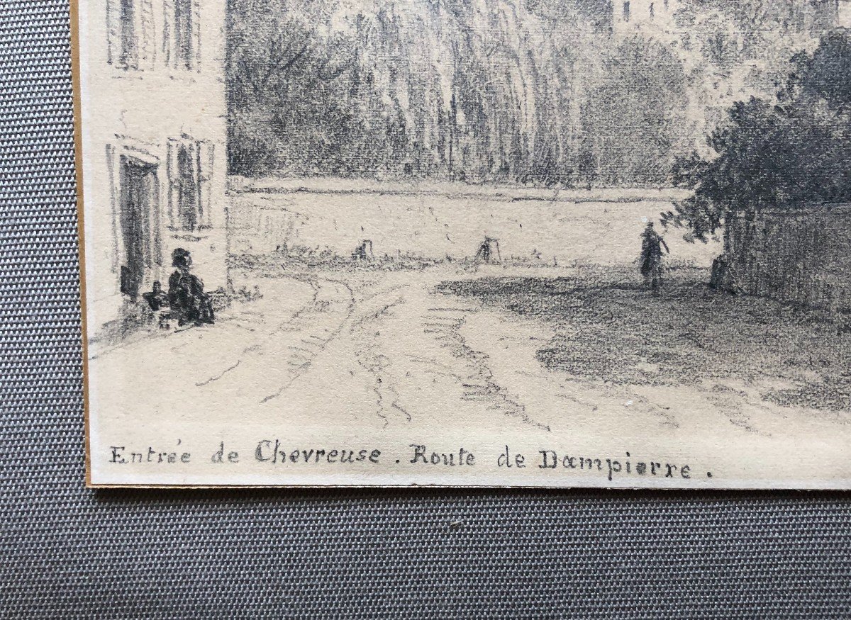 Entrée De Chevreuse, Route De Dampierre, Dessin Daté 1859-photo-3