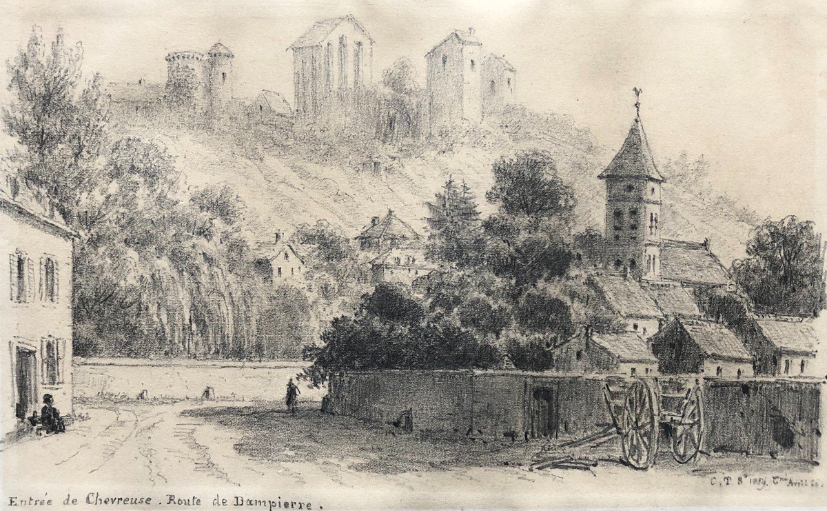Entrance To Chevreuse, Route De Dampierre, Drawing Dated 1859