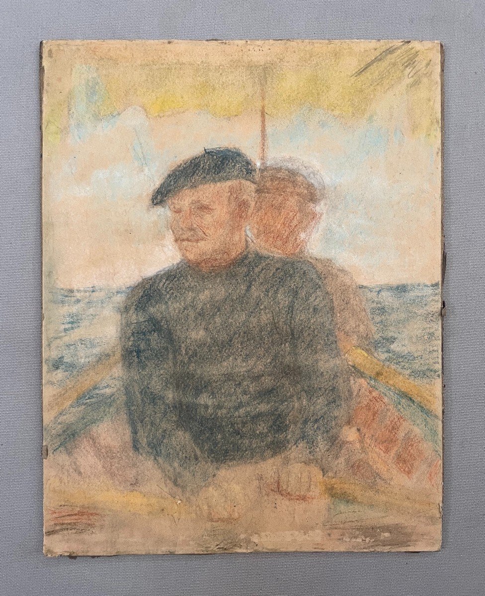 Fishermen, Drawing Early 20th Century-photo-2