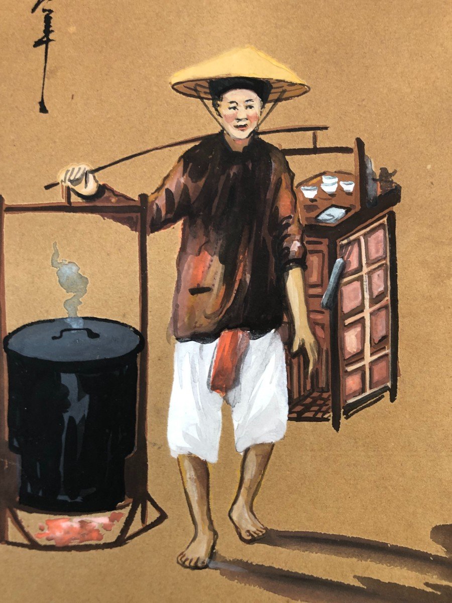  Pair Of Vietnamese Gouaches -photo-4