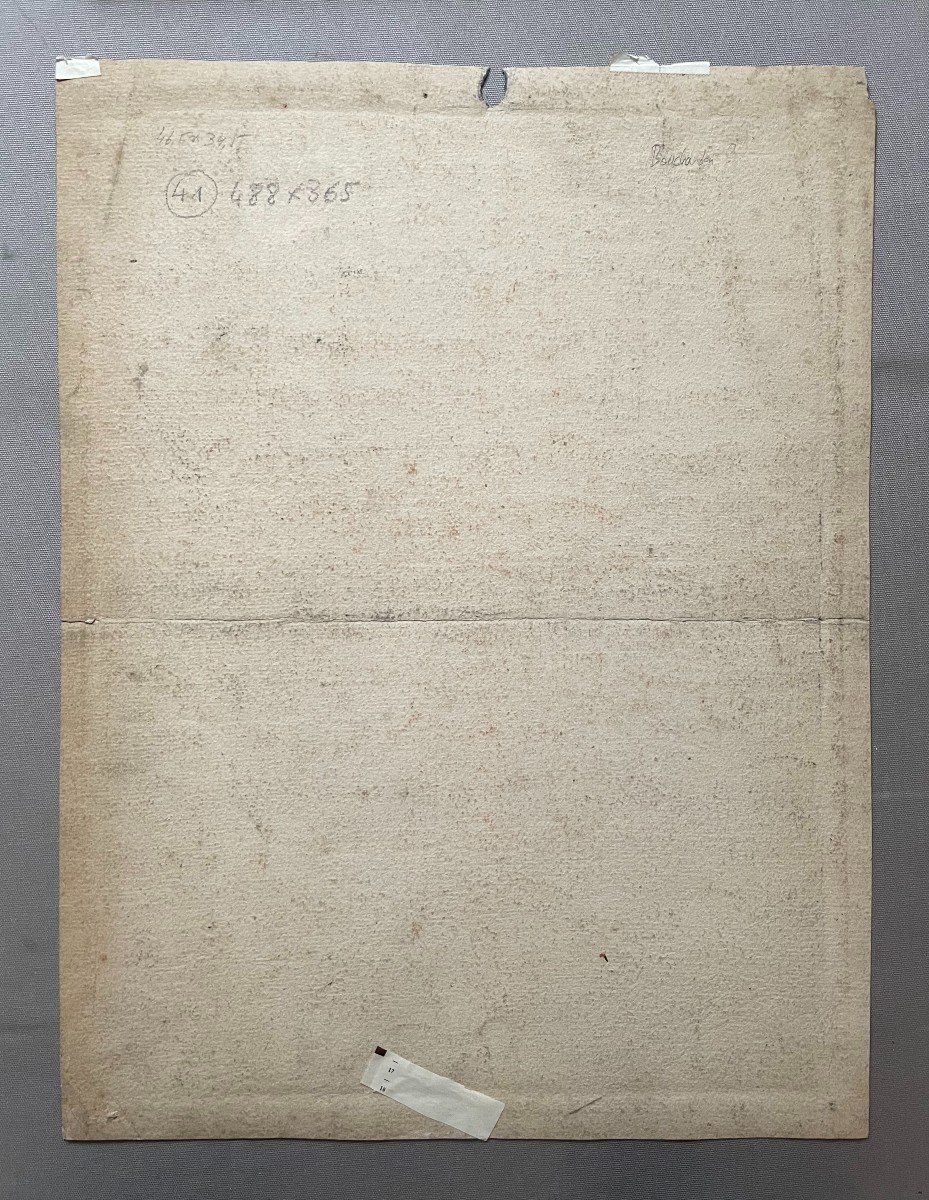 Portrait Of A Man, 18th Century Red Chalk Drawing-photo-2