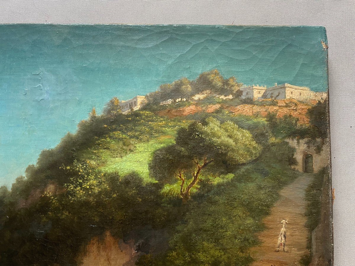 Shepherd And His Goats, Landscape, Oil On Canvas-photo-4