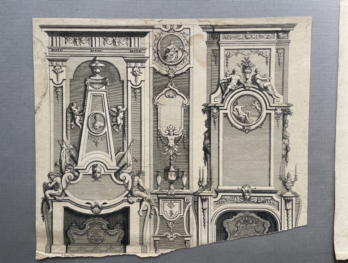 Projets De Boiseries, Lot De Gravures d'Après Berain-photo-2