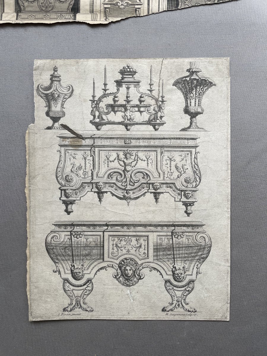 Projets De Boiseries, Lot De Gravures d'Après Berain-photo-1