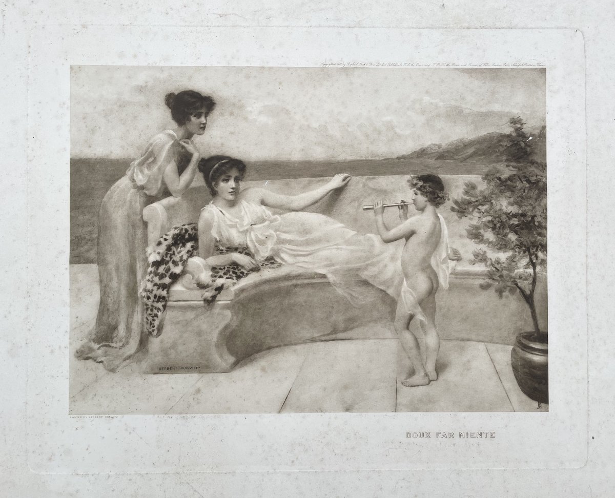 Doux Far Niente, Gravure d'Après Herbert Horwitz -photo-2