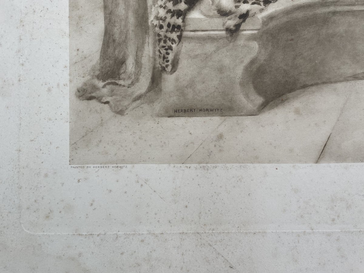 Doux Far Niente, Gravure d'Après Herbert Horwitz -photo-1