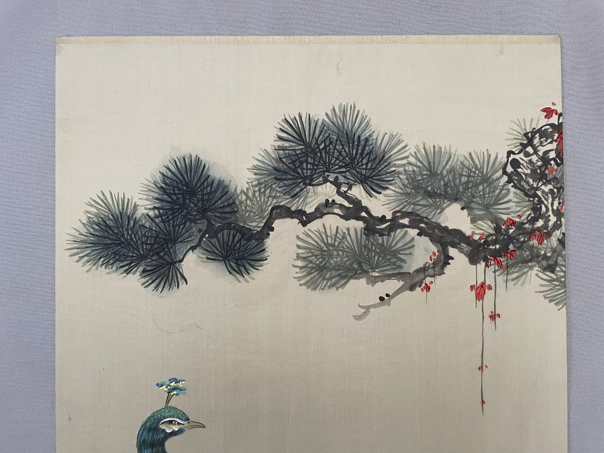 Peacocks, Silk Painting, Asia-photo-2