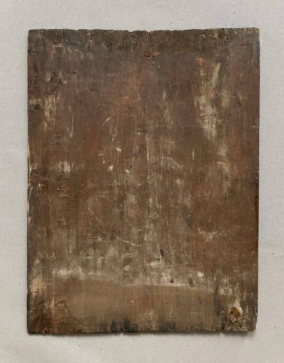 Scène Grivoise Au Jardin, Huile Sur Panneau-photo-2