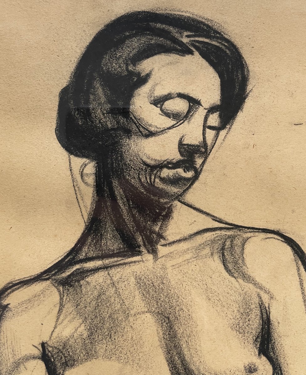  Nu Féminin, Dessin à La Craie-photo-3