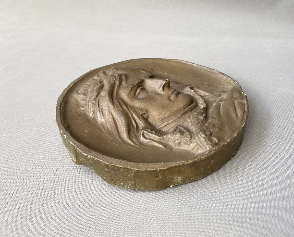 General Bonaparte, Patinated Plaster Medallion After David d'Angers-photo-2