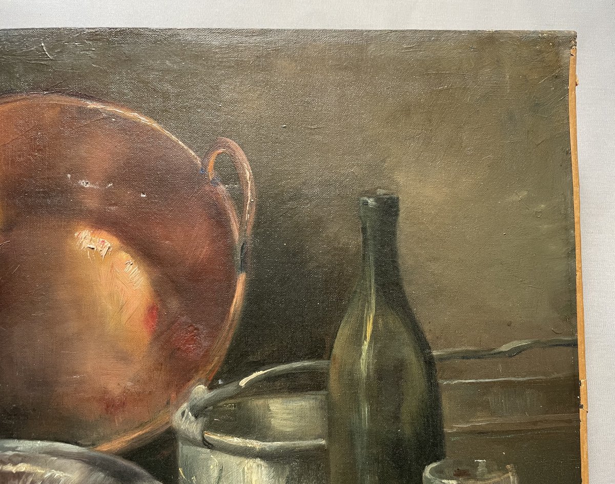 Still Life With Fish, Oil On Canvas To Be Restored, Large Format-photo-4