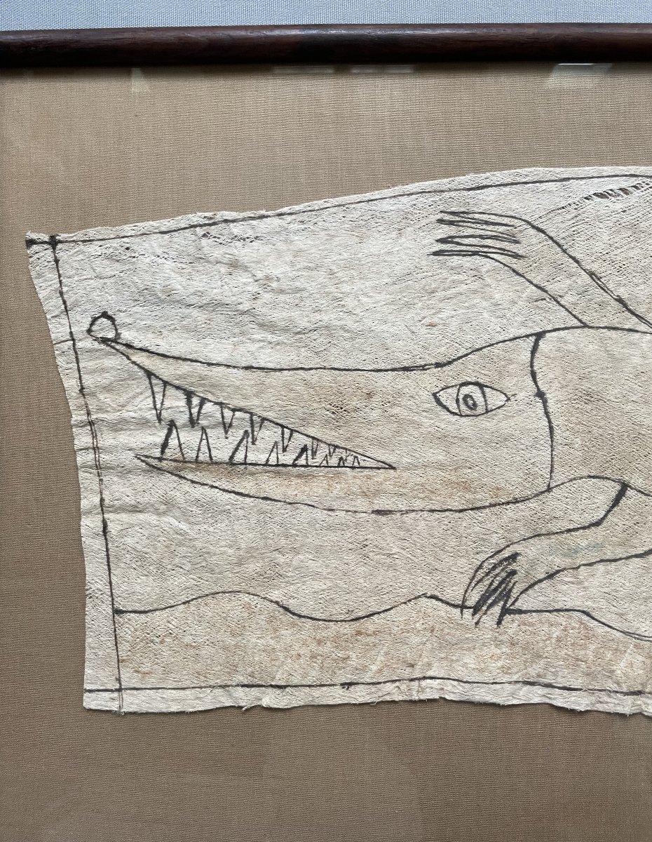 Crocodile, Peinture Sur Tissu, Afrique? Art Premier-photo-2