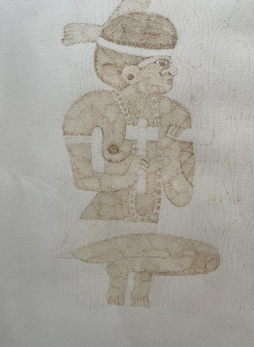 Kanak Drawing, Brown Ink, New Caledonia-photo-1