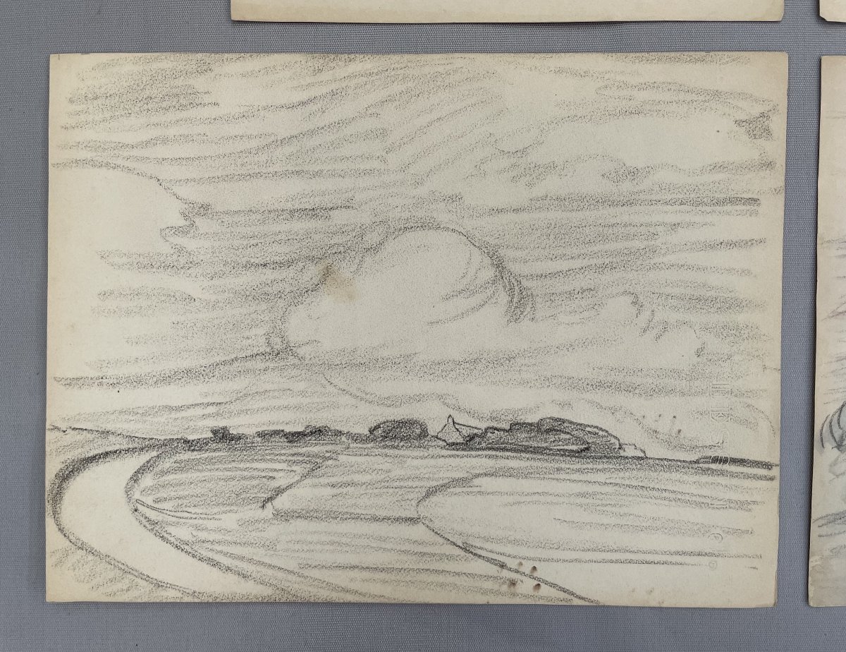 Horse, Figures, Landscapes, 4 Chalk Studies-photo-4