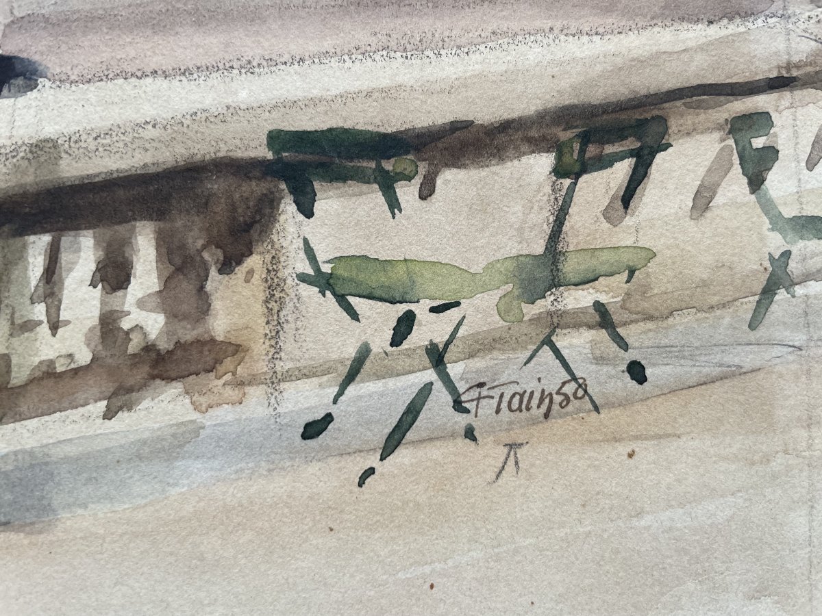 The Hôtel De La Marine, Paris, Signed And Dated Watercolor (19)50-photo-4