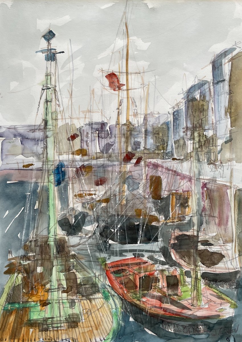 The Port Of The île De Ré? Watercolor -photo-2