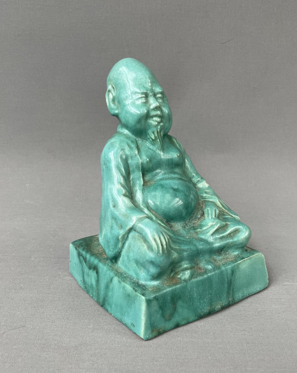 Bouddha en grès, Chine, Début XXe ou avant?-photo-2