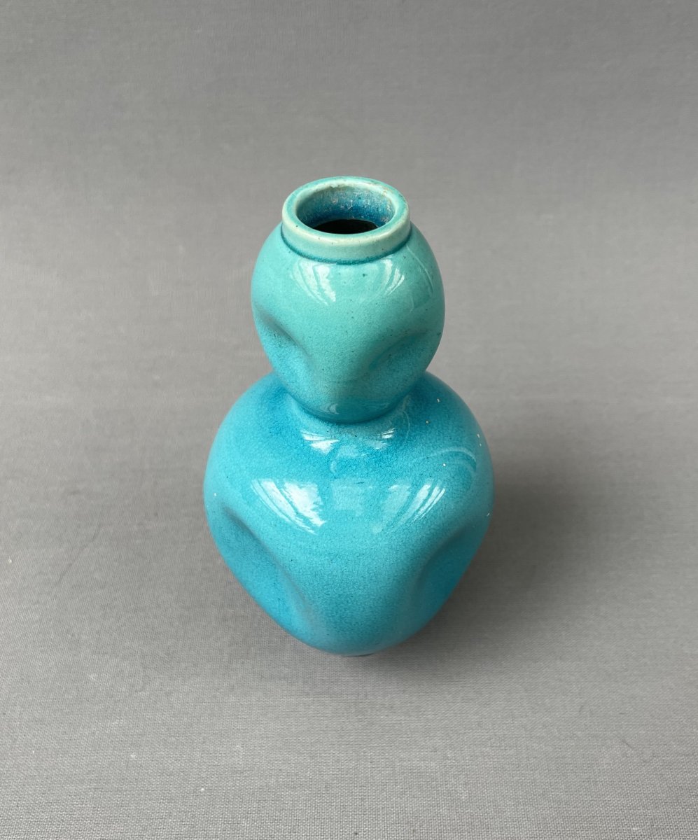 Petit vase à glaçure turquoise-photo-3
