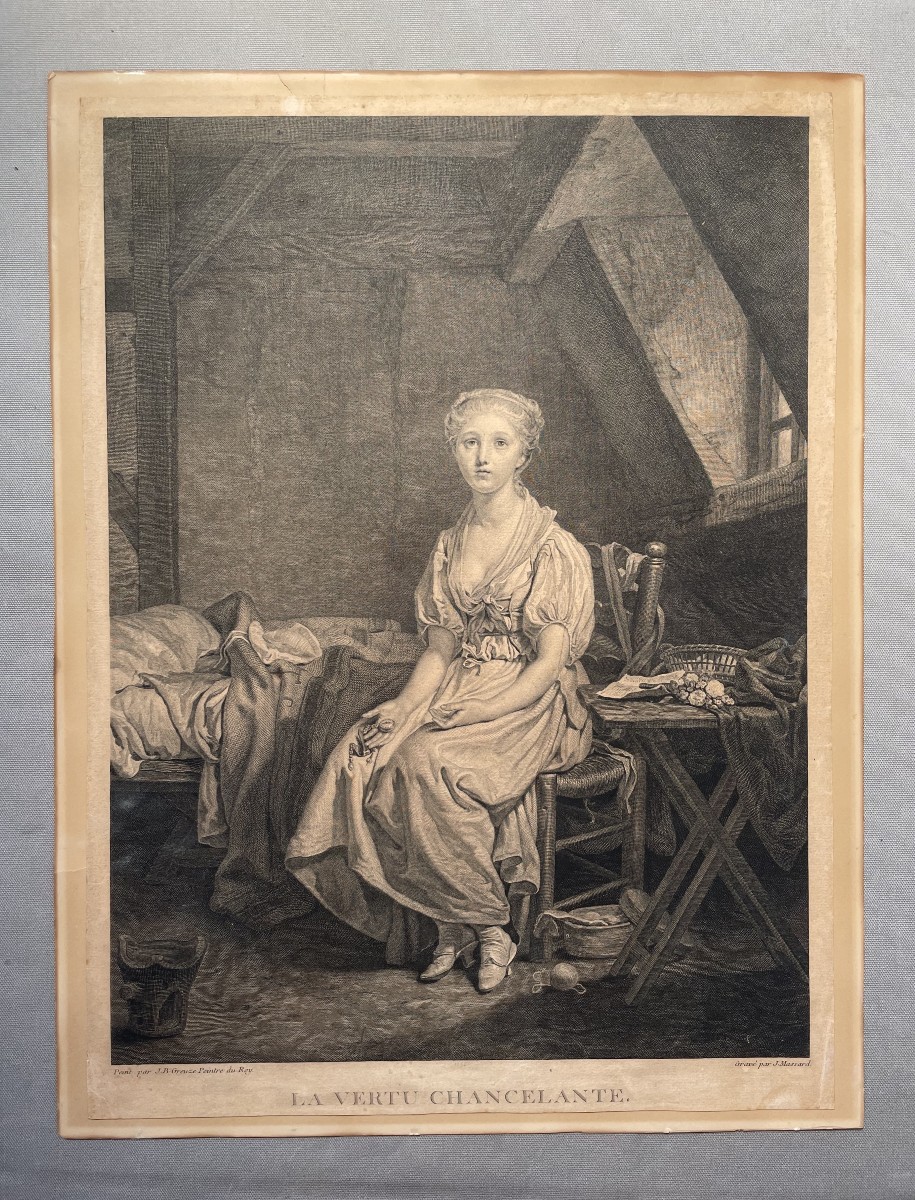 The Tottering Virtue, Engraving After Greuze