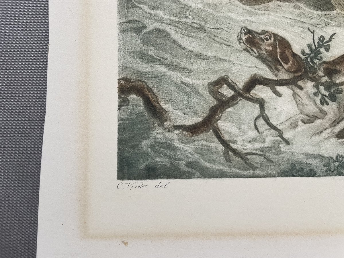 Chasseur égaré, gravure par Deboucourt d'après Vernet-photo-4