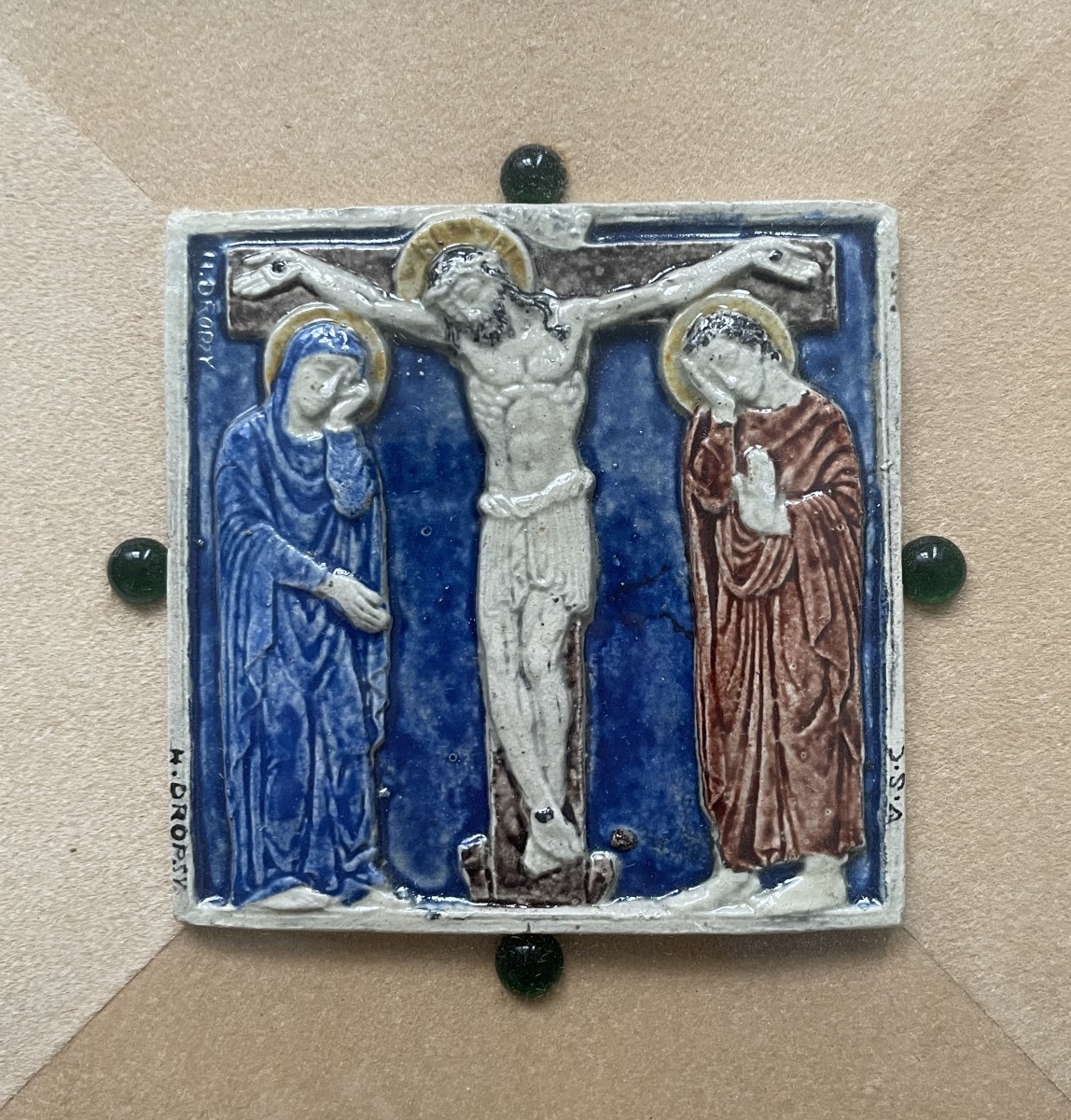 Henri Dropsy, Christ On The Cross, Ceramic
