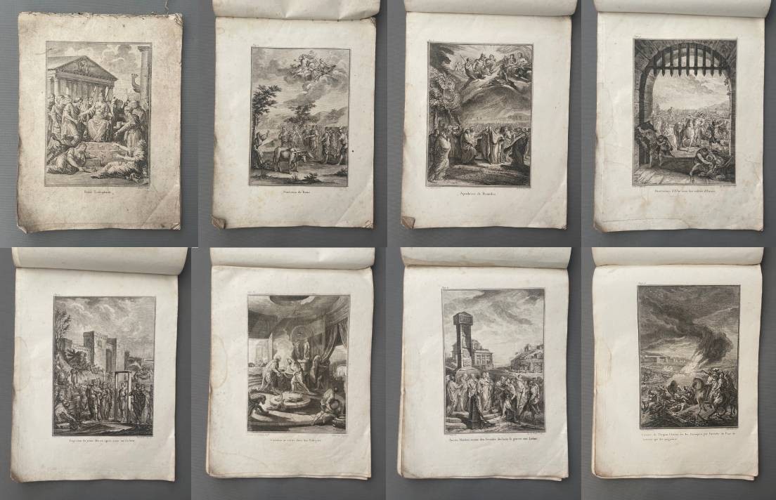 Histoire romaine, recueil de 17 gravures 