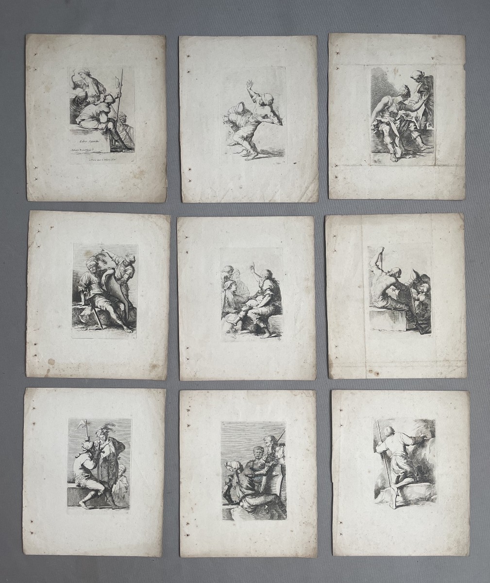Suite de 14 gravures d'après Salvator Rosa
