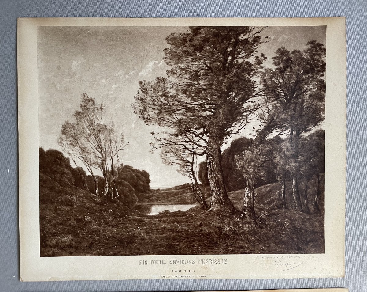 Henri Joseph Harpignies, Two Photographs Signed And Dedicated By The Artist-photo-2