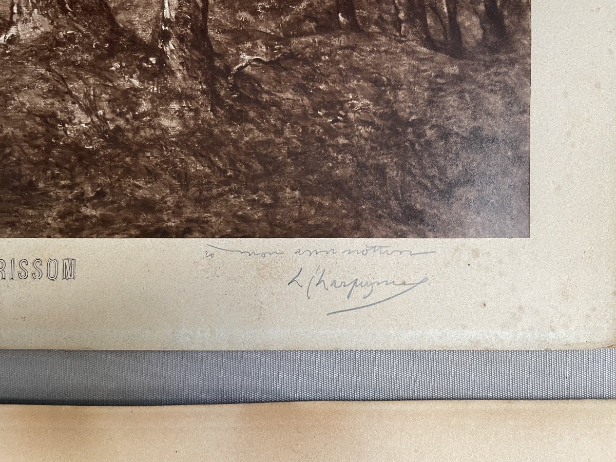 Henri Joseph Harpignies, Two Photographs Signed And Dedicated By The Artist-photo-4