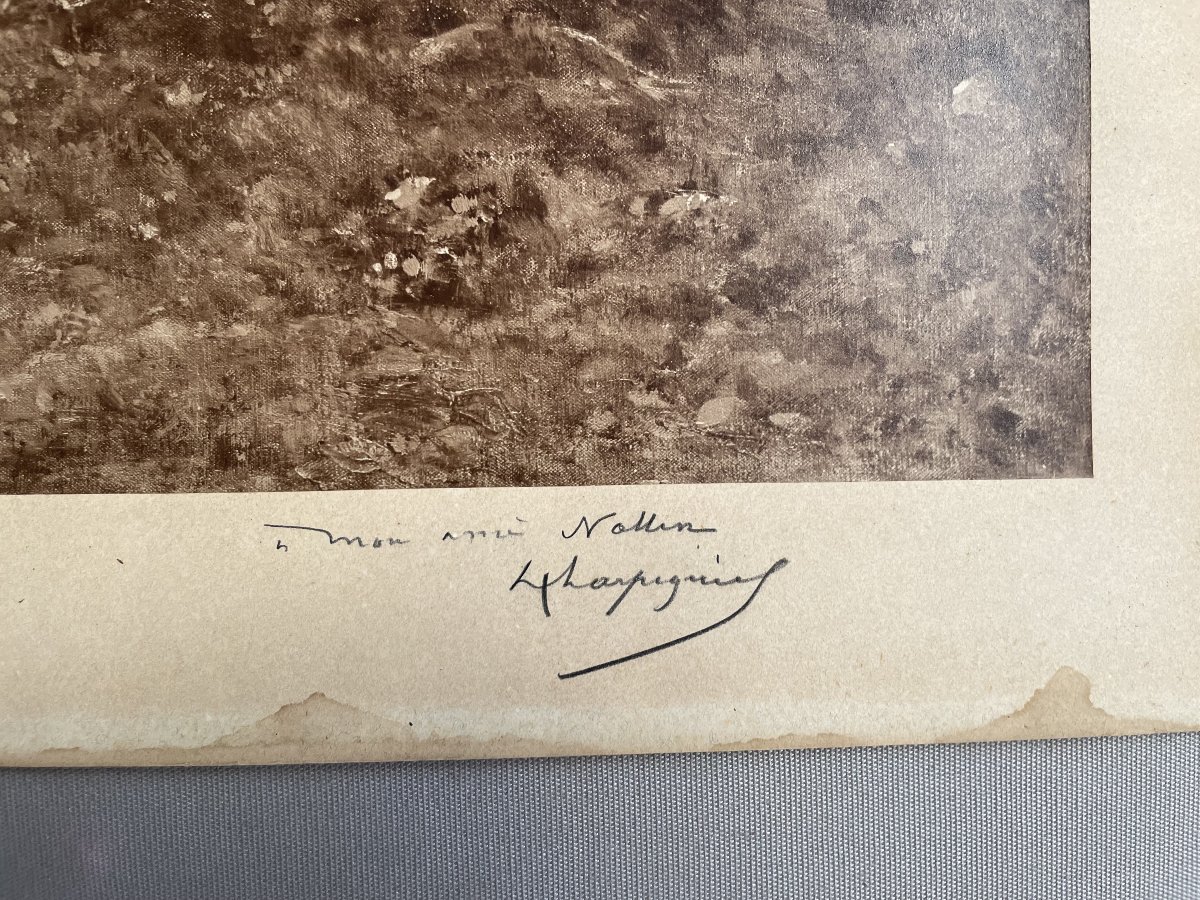 Henri Joseph Harpignies, Two Photographs Signed And Dedicated By The Artist-photo-3