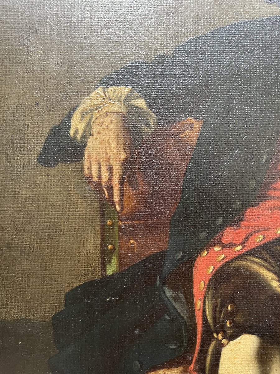 Portrait de fumeur, huile sur toile -photo-6