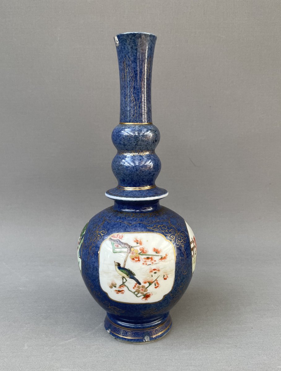 Vase en porcelaine peint à décor d'animaux, Chine, XVIIIe-photo-1