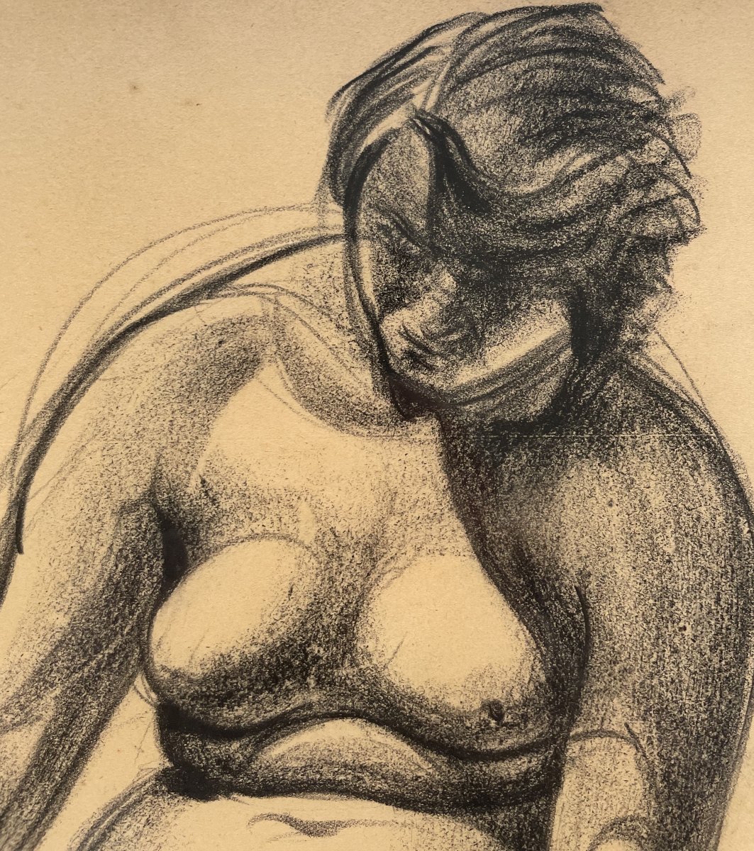 Female Nude, Chalk Drawing, Galerie Lambert Rouland-photo-3