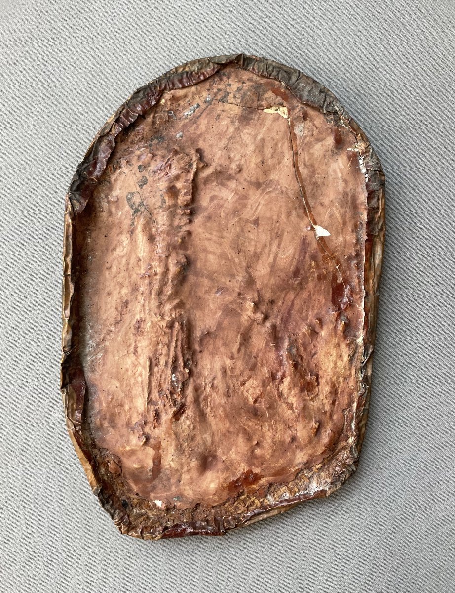 Bas relief en cuivre martelé et peint-photo-4
