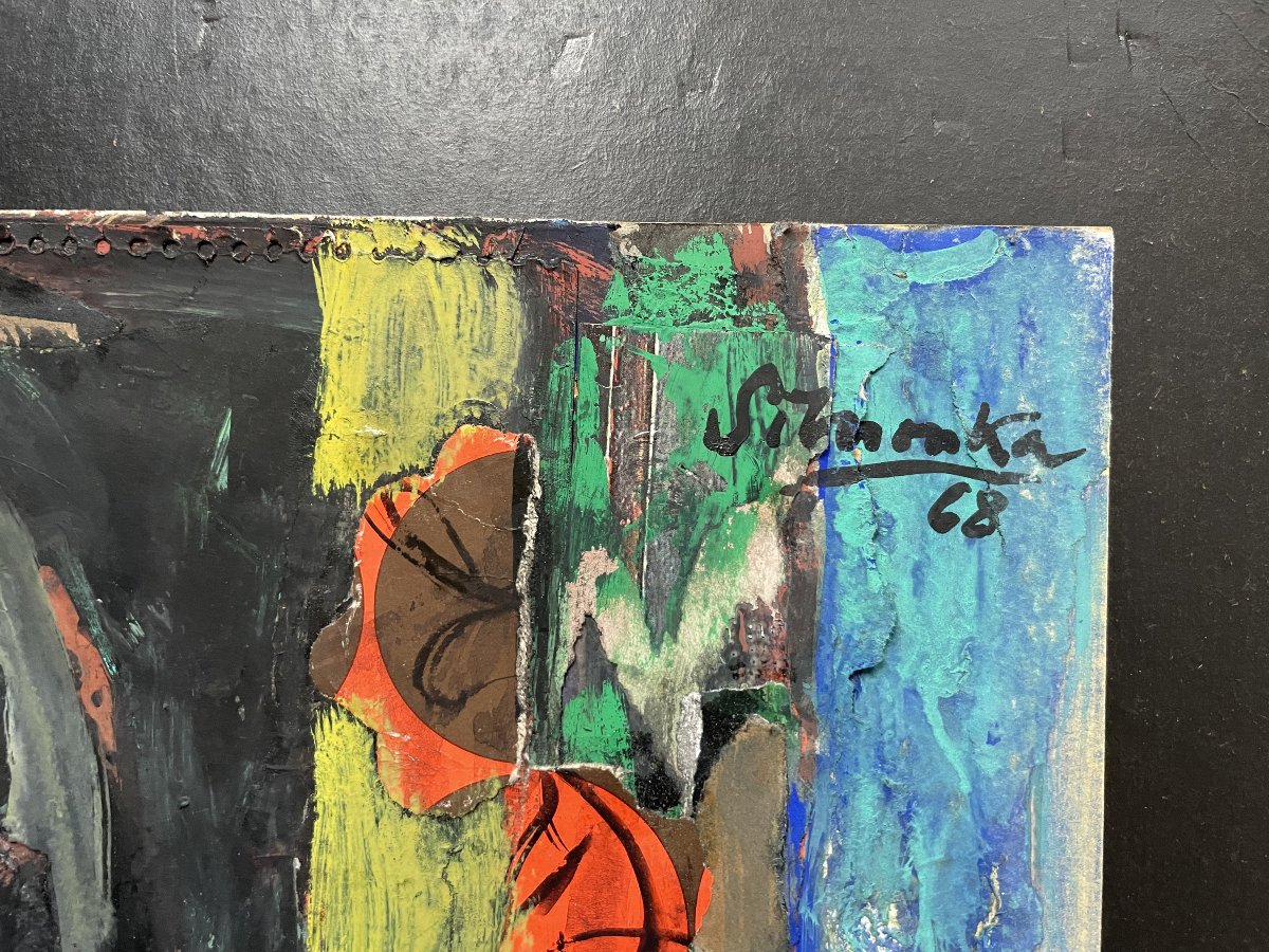 Georges Simonka, Portrait Of A Woman, Mixed Media-photo-3