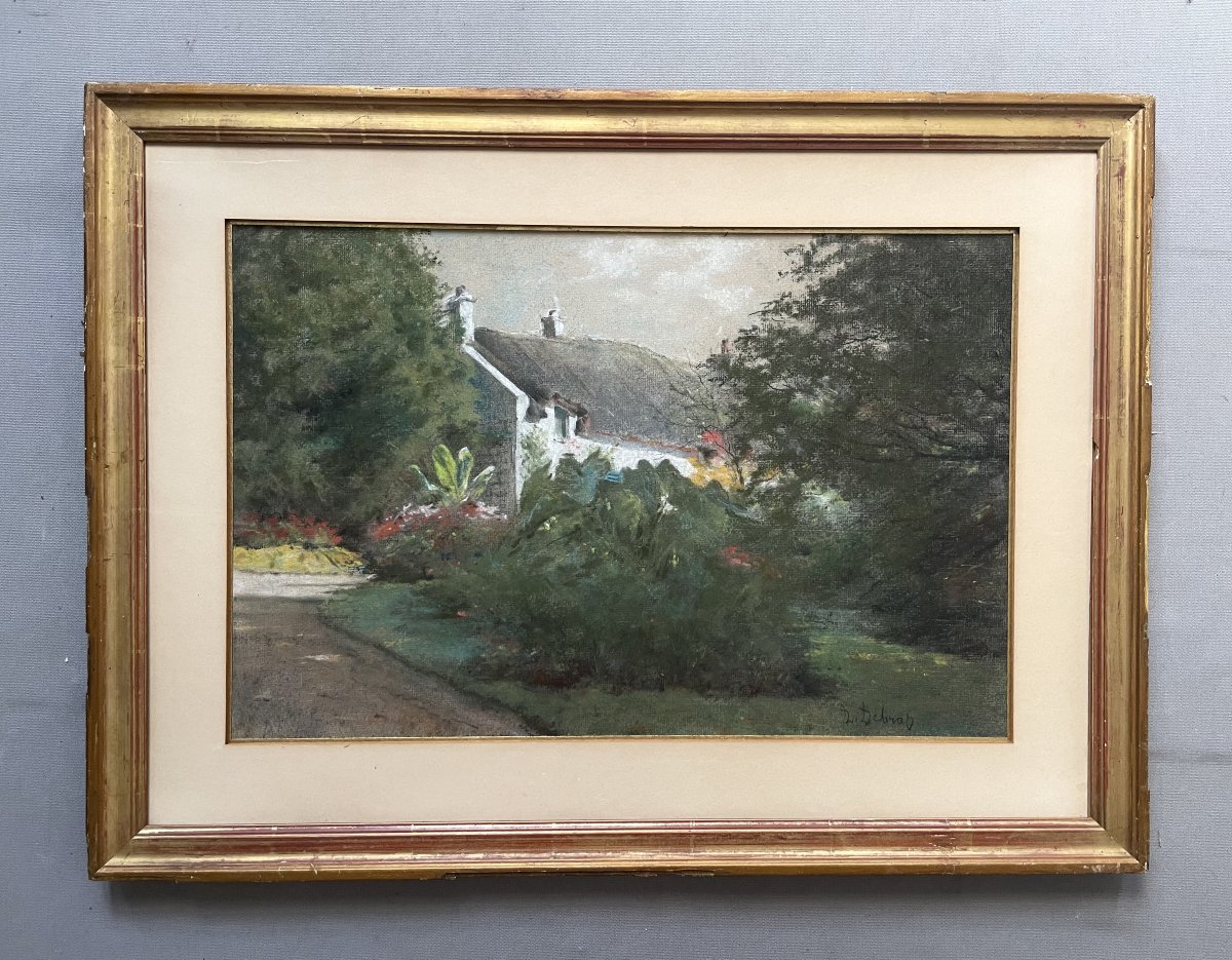 Louis Debras, Cottage, Pastel-photo-2