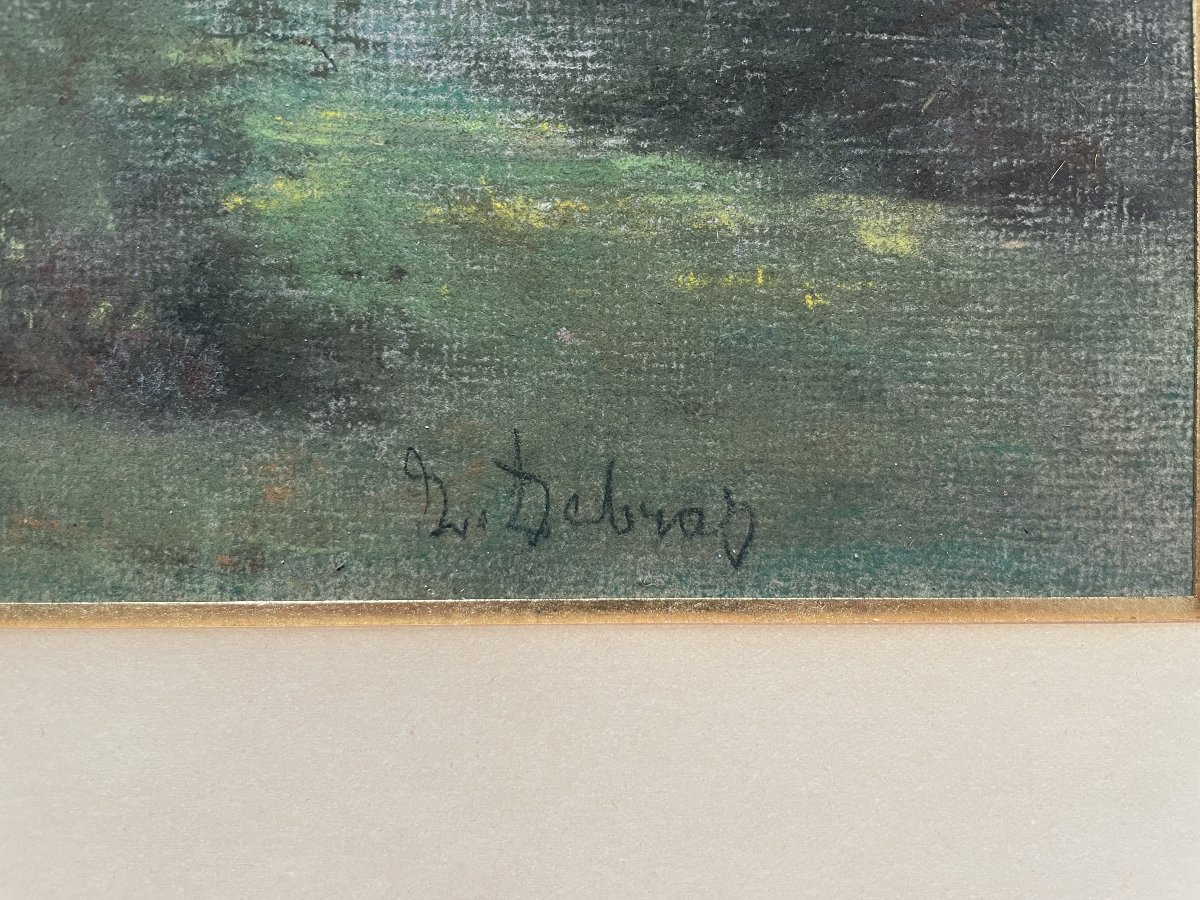 Louis Debras, Cottage, Pastel-photo-3
