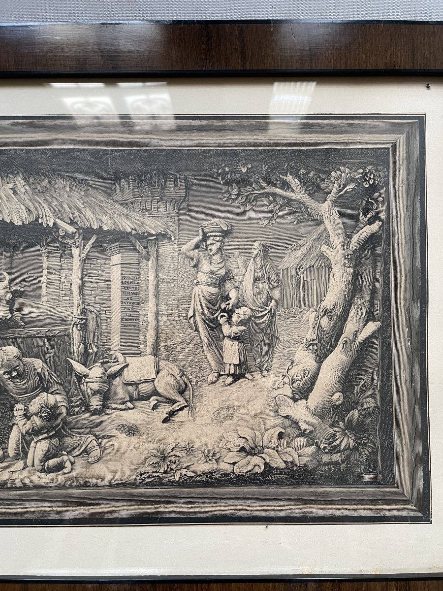 La Nativité, grande gravure encadrée-photo-2