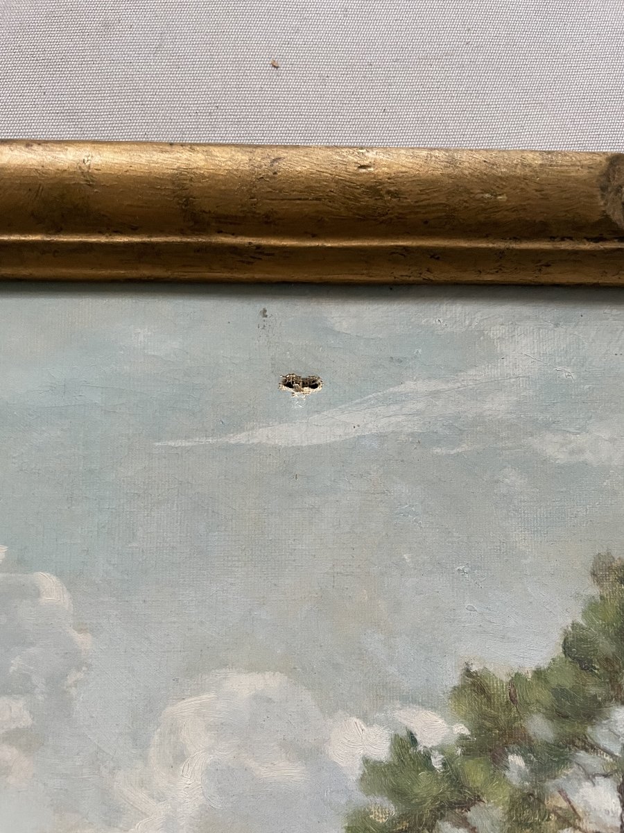 Vue du Bassin d'Arcachon, huile sur toile, début XXe-photo-5