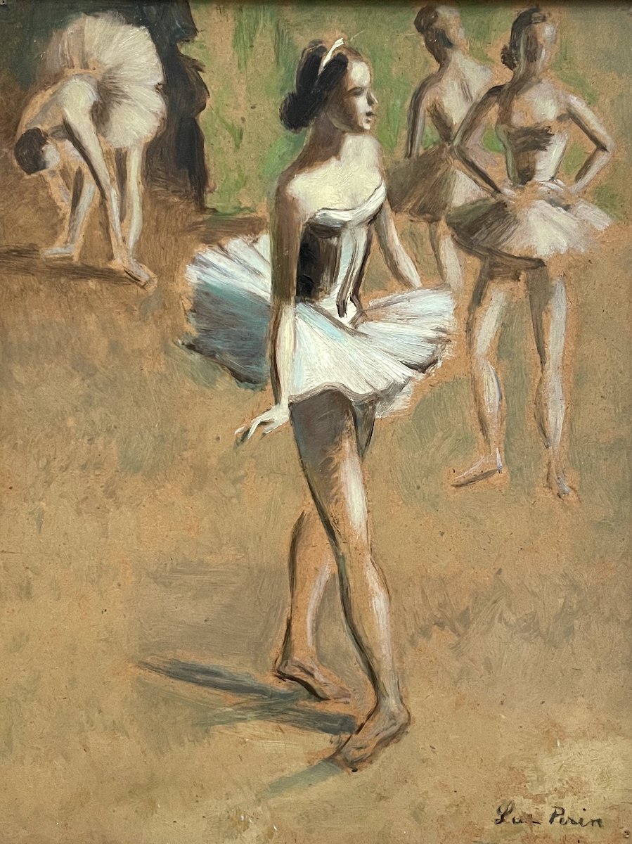 Danseuses, huile sur panneau, signature à identifier-photo-2