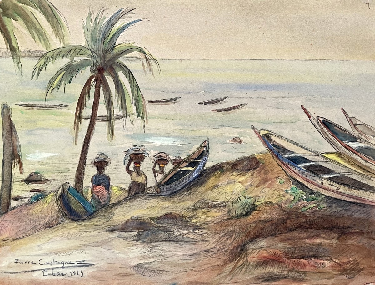 Pierre Castagnez, plage à Dakar