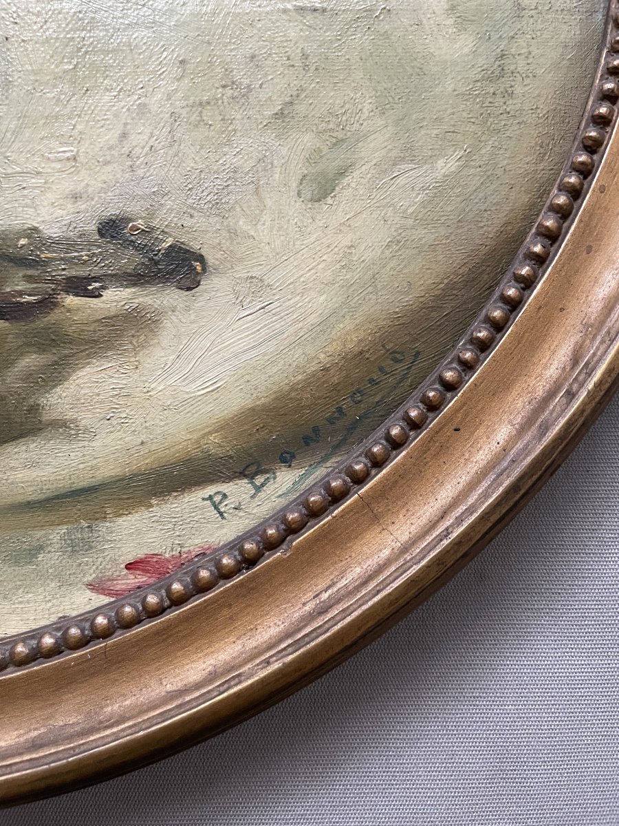 Pierre Bonnaud, bouquet de roses, huile sur toile-photo-2
