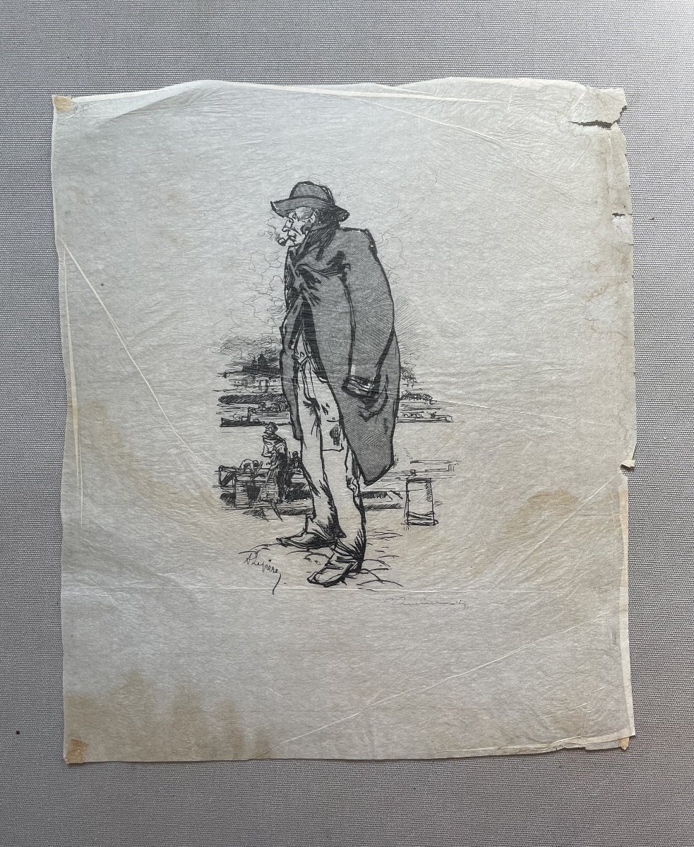 Auguste Louis Lepère, Etching On Tracing Paper-photo-2