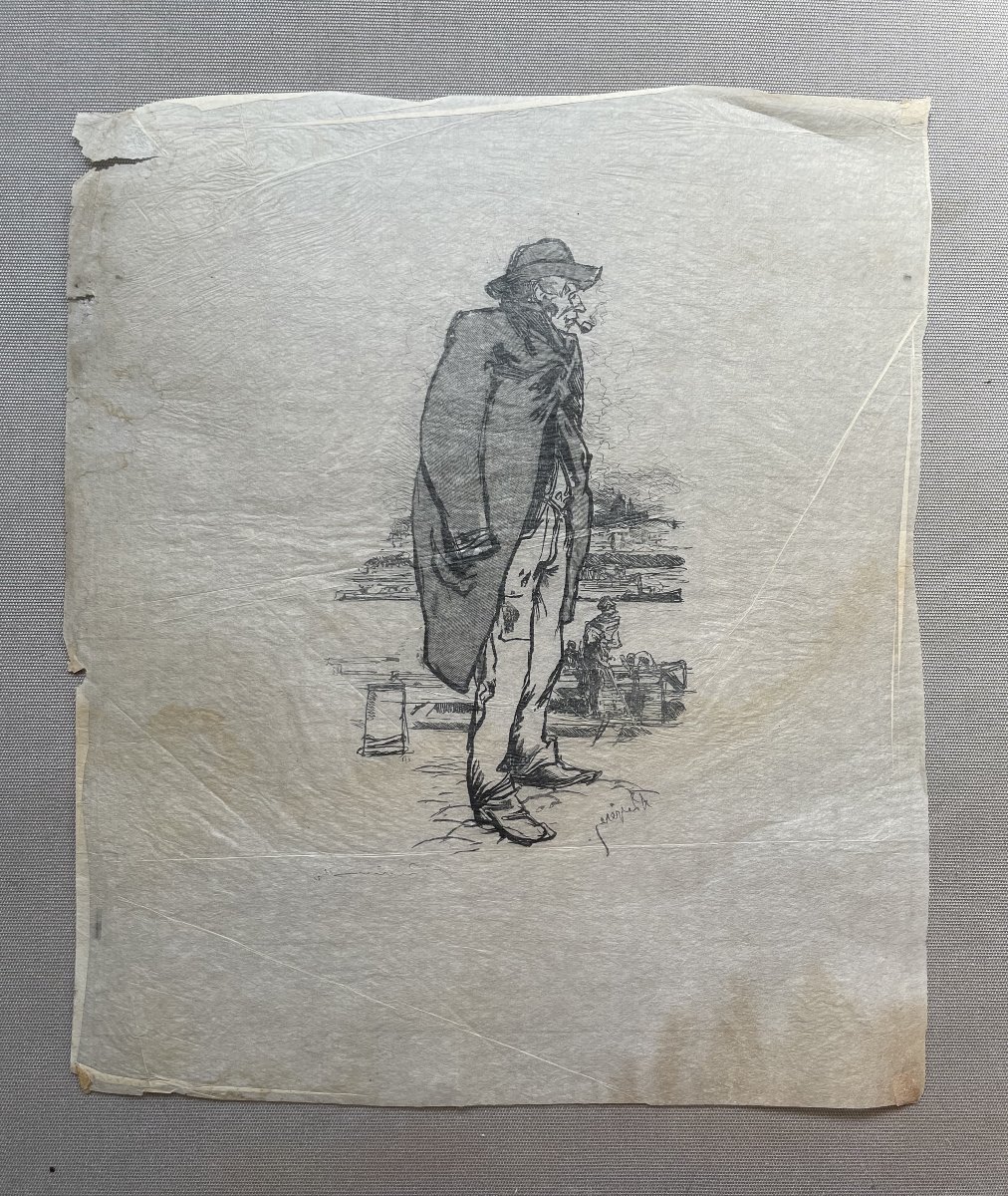Auguste Louis Lepère, Etching On Tracing Paper-photo-3