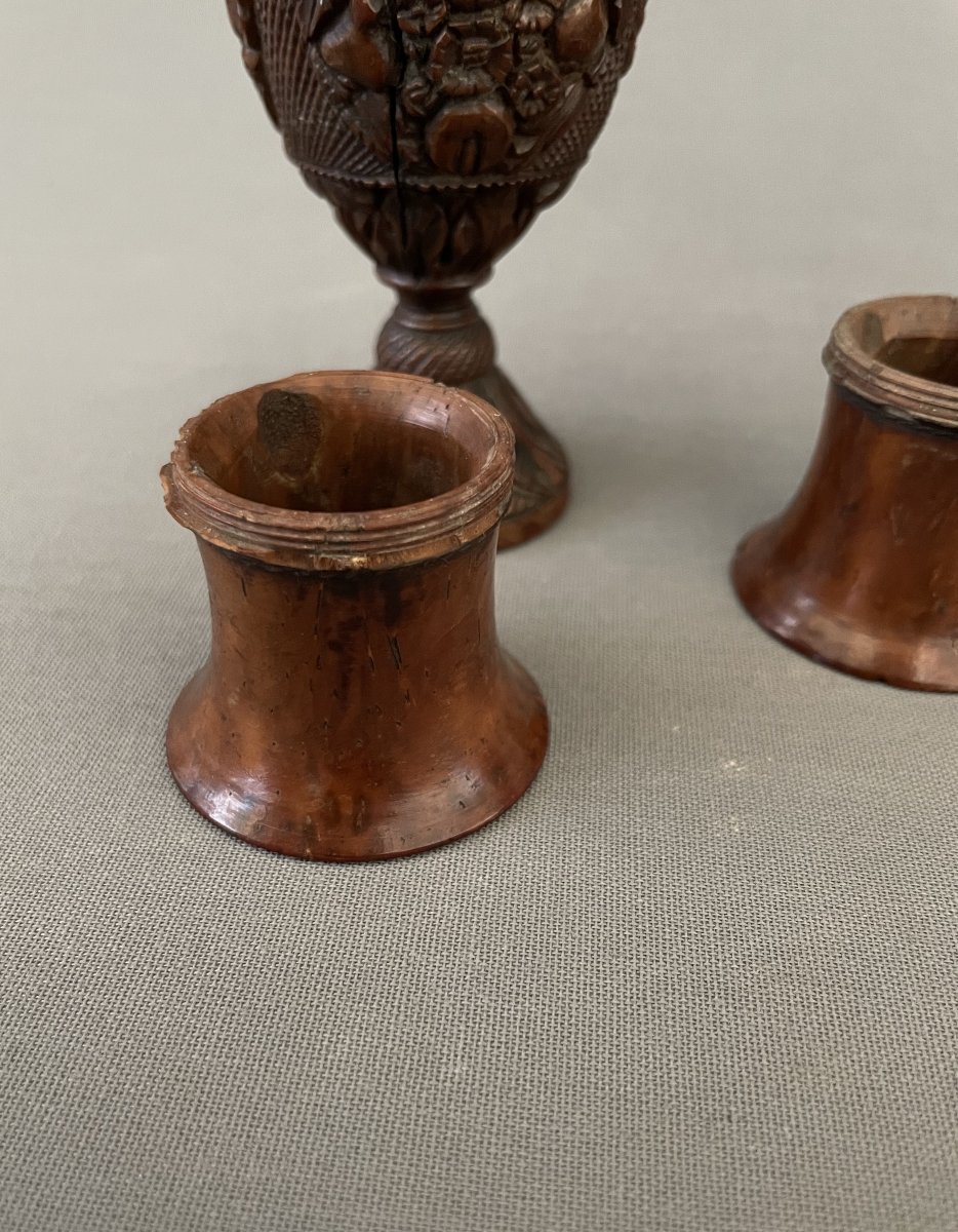 Pair Of Corozo Vases, Sailor Or Convict Work-photo-3