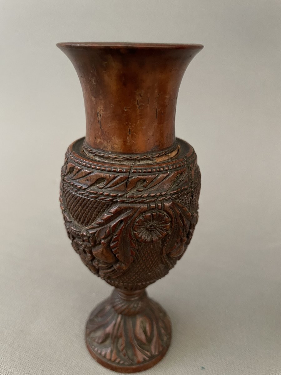 Pair Of Corozo Vases, Sailor Or Convict Work-photo-5