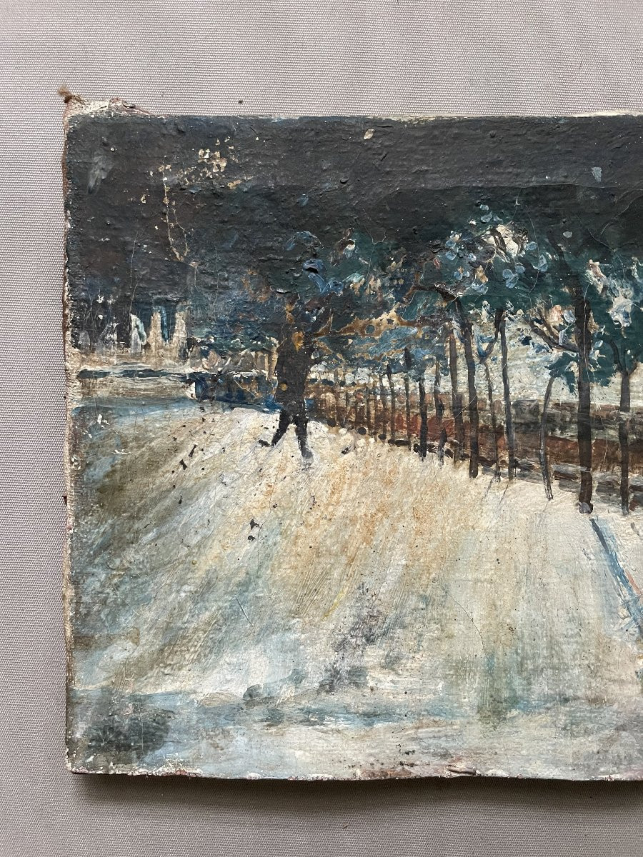 Walk On The Quay, Oil On Canvas, Early 20th Century-photo-2