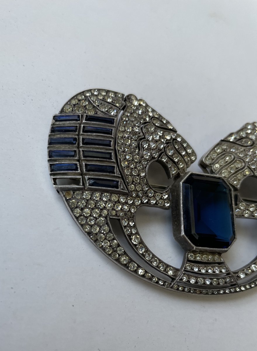 Large Art Deco Silver Brooch-photo-2