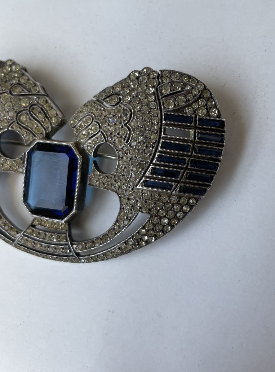 Large Art Deco Silver Brooch-photo-3