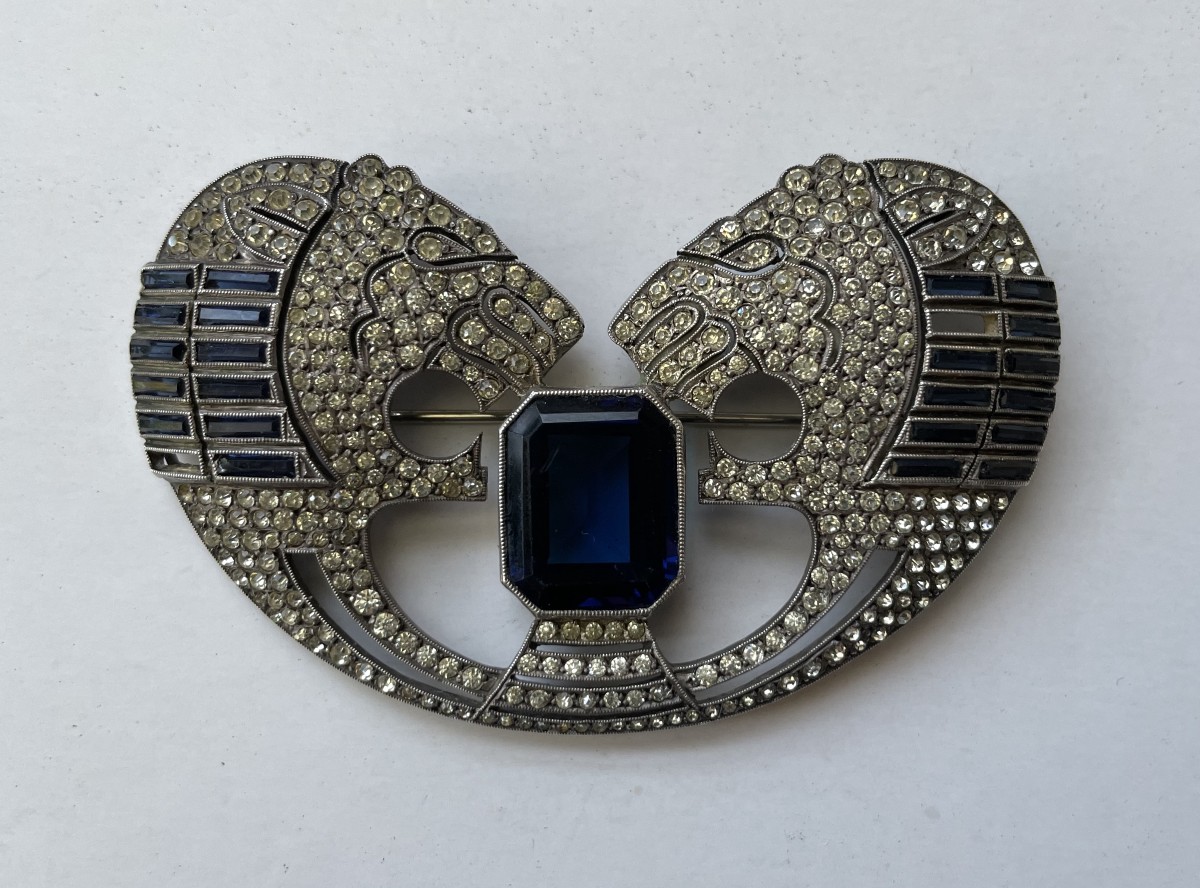 Large Art Deco Silver Brooch